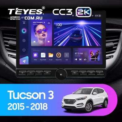 Штатная магнитола Teyes CC3 2K 6/128 Hyundai Tucson 3 (2015-2018) Тип-B (13" с кнопками)