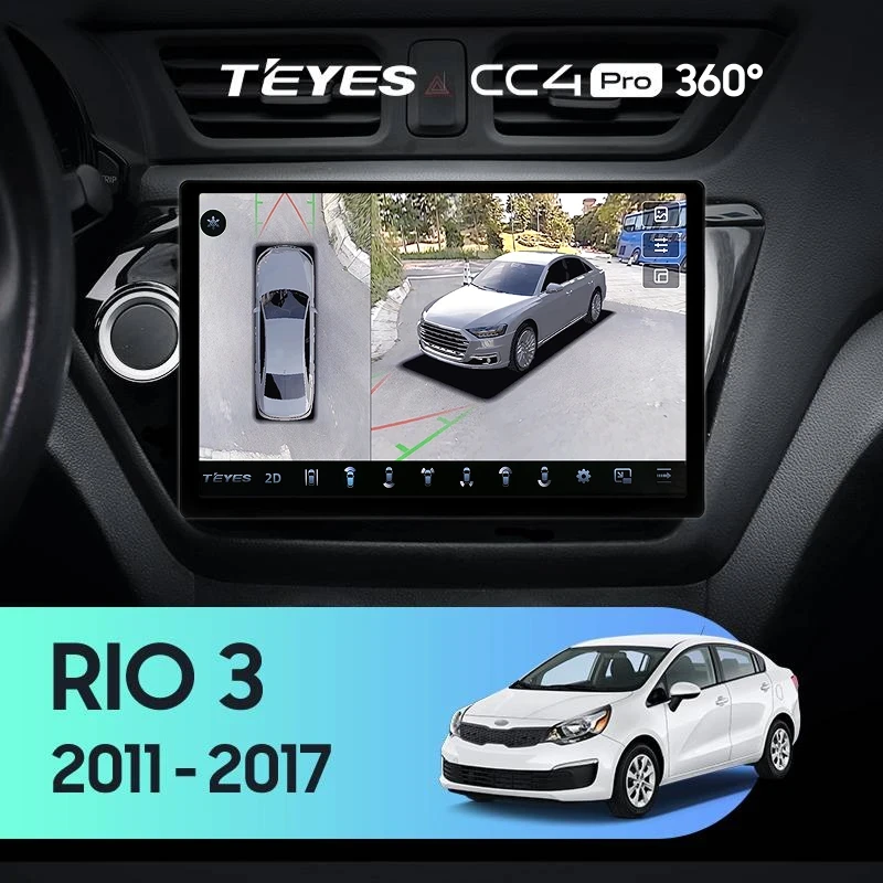 Штатная магнитола Teyes CC4 Pro 360 12/256 Kia Rio 3 (2011-2017) (11")