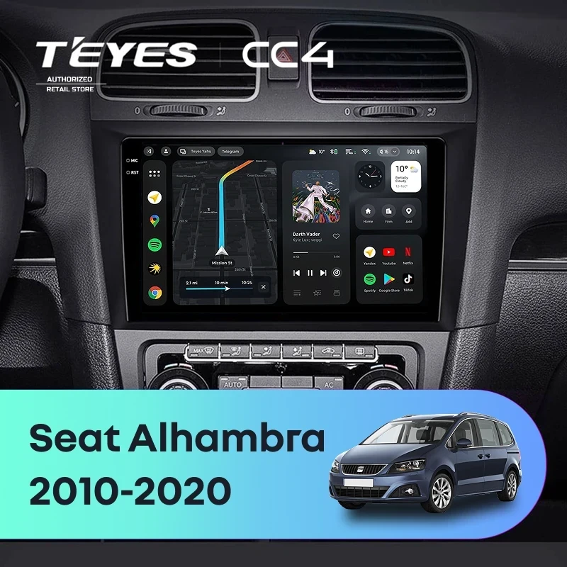 Штатная магнитола Teyes CC4 6/64 Seat Alhambra (2010-2020)