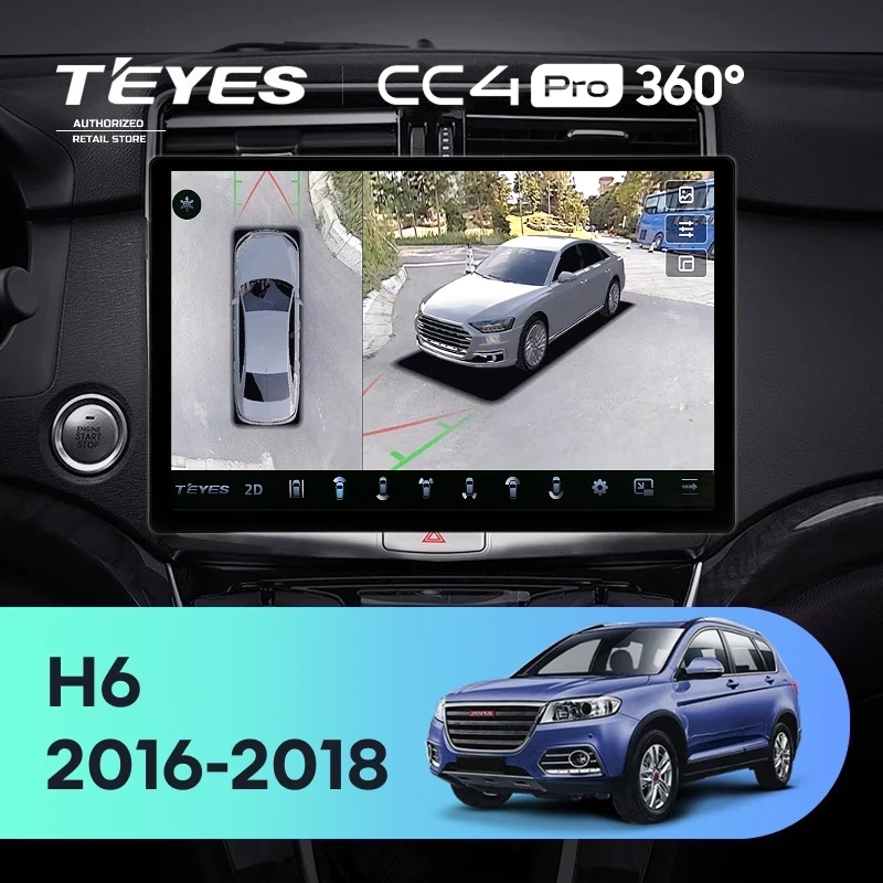 Штатная магнитола Teyes CC4 Pro 360 8/128 Haval H6 (2016-2018) (13")