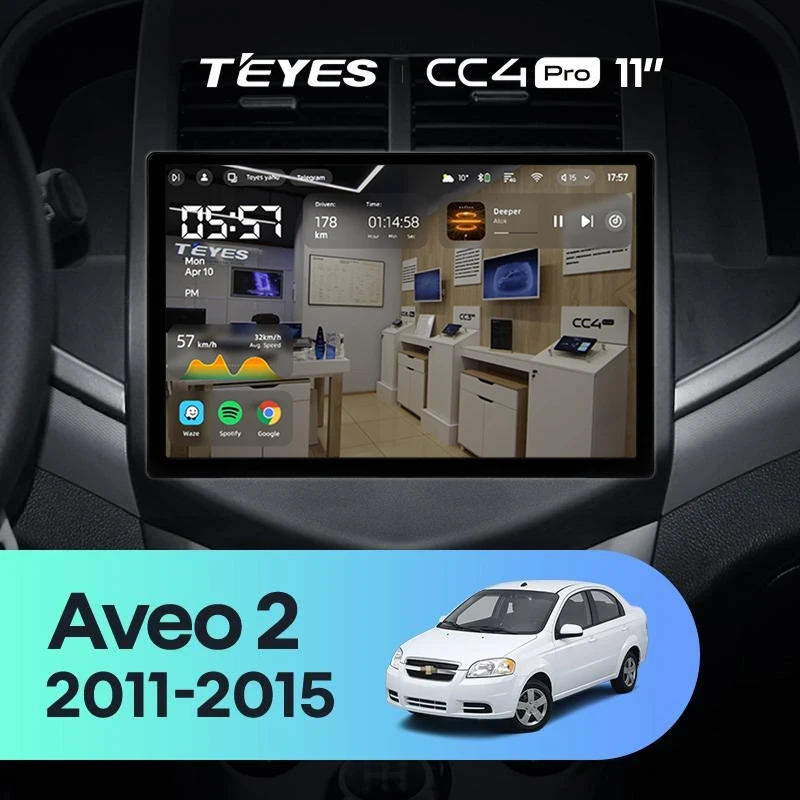 Штатная магнитола Teyes CC4 Pro 12/256 Chevrolet Aveo 2 (2011-2015) (11")